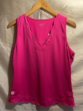 Jofit Hot Pink Sleeveless V-Neck Performance Tank